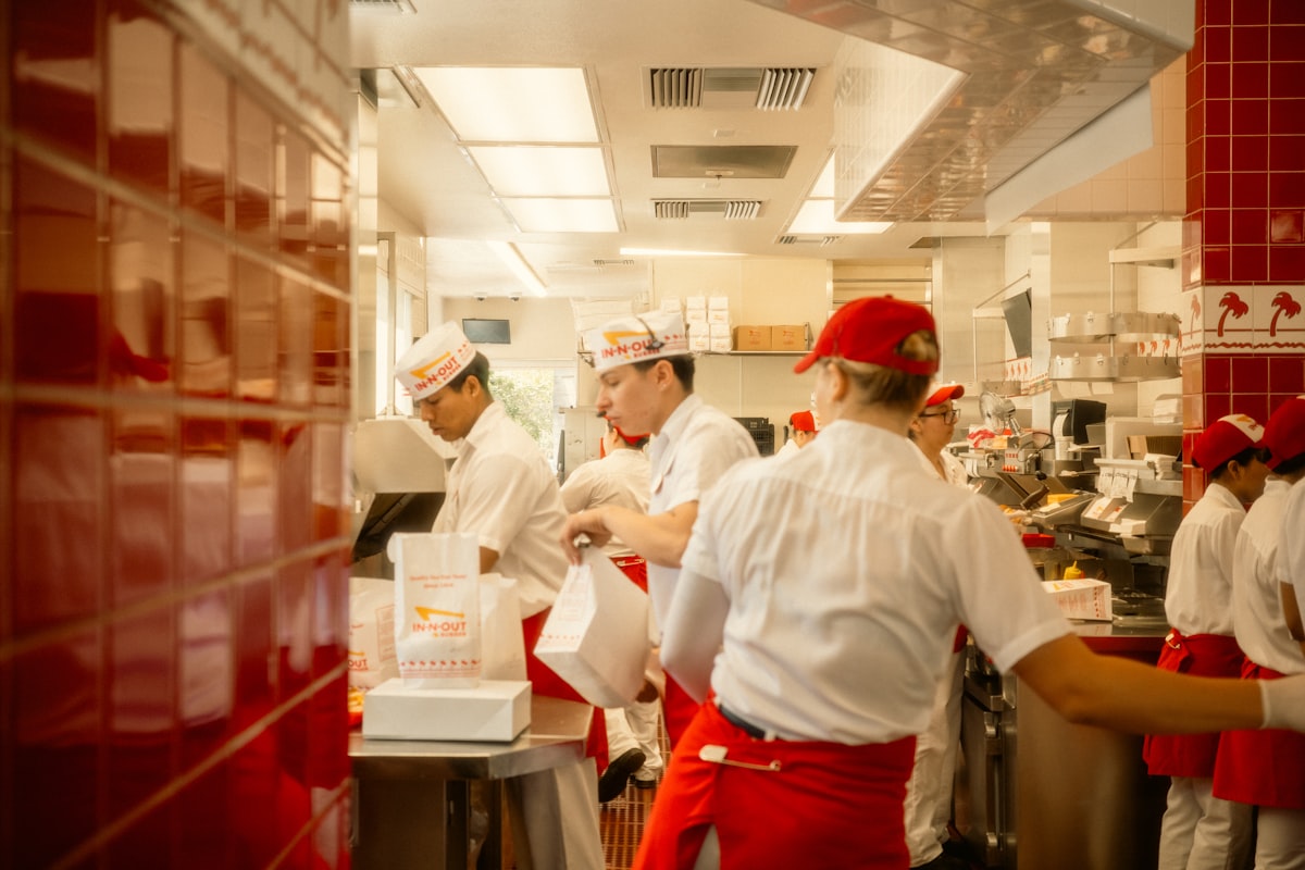 Hospitality worker in a professional kitchen